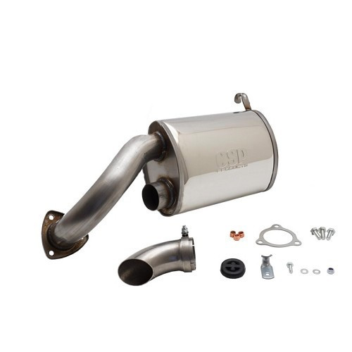 CSP Python 38 mm stainless steel exhaust with original carburettor & J-tubes for VW Beetle 1300cc + - VC20195