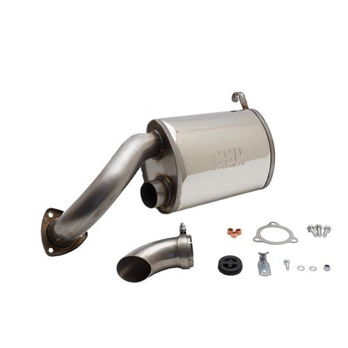 Échappement CSP Python Inox 38 mm avec carbu origine & J-tubes pour VOLKSWAGEN Coccinelle 1300cc + - VC20195