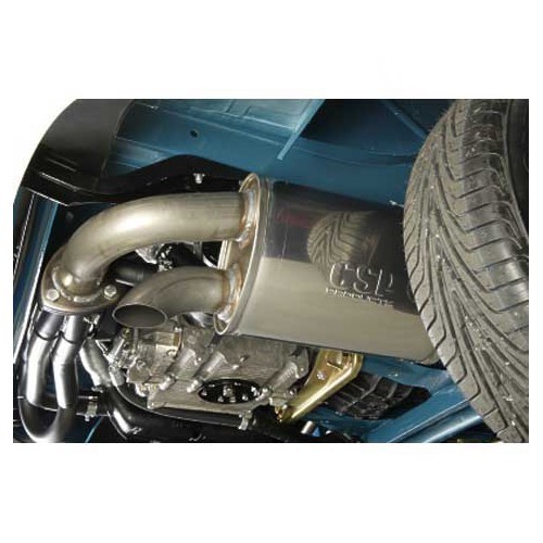 Escape de aço inoxidável CSP "Python" 38 mm sem aquecedor para VW Combi 1600 50 -&gt;71 - VC20238