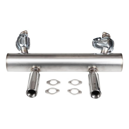  Scarico in acciaio inox per Volkswagen Maggiolino 1300, 1500 e 1600 a ingresso singolo con riscaldatore (08/1965-12/1979) - 42mm - VC20504 