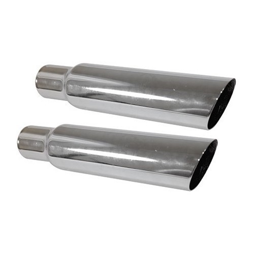  Tubes Chromés d'échappement Sport pour Volkswagen Coccinelle & Karmann-Ghia - 2 pièces - VC20805 