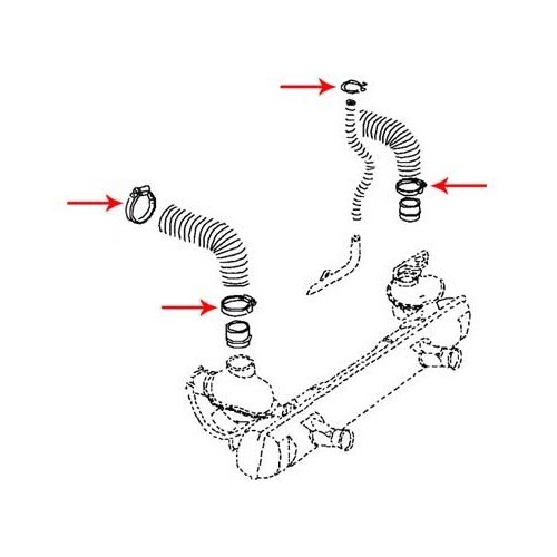 Collier de serrage sur gaine de chauffage pour Volkswagen Coccinelle & Combi - VC22010