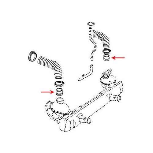 1 Exhaust heater hose connector pipe for Volkswagen Beetle and Kombi - VC25400