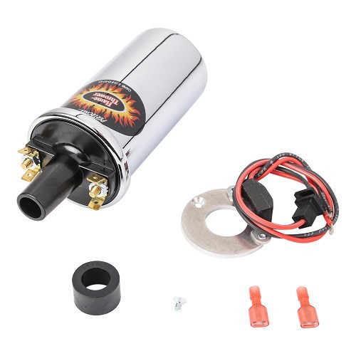  Kit de ignição eletrónica Ignitor com bobina Pertronix 12V para motor Volkswagen com motor tipo 1 e bobina de ignição 009 - VC31100K 