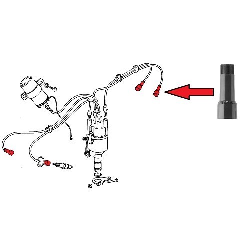  Embout sur fil de bougie pour Volkswagen Coccinelle - VC32107 