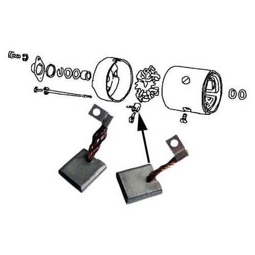 Charbons de démarreur pour Volkswagen Coccinelle & Combi - par 4 - VC35400