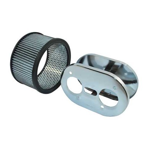 Luftfilter Oval Verchromt für Weber IDF-Vergaser  - VC42806