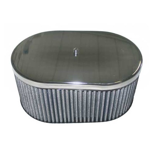  Filtro de ar oval cromado para carburador Weber IDF e Dellorto - VC42806 