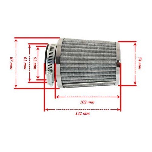 Performance air filter for Solex / ICT carburetors - VC45007