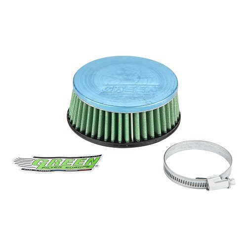 GREEN chrome performance air filter on Solex carburetor for Volkswagen Beetle  - VC45204