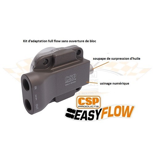 CSP Ölpumpe "EasyFlow 30mm" Einlass / Auslass mit Überdruckventil für T1 Motor -&gt;71 mit AAC 3 Nieten - VC50214