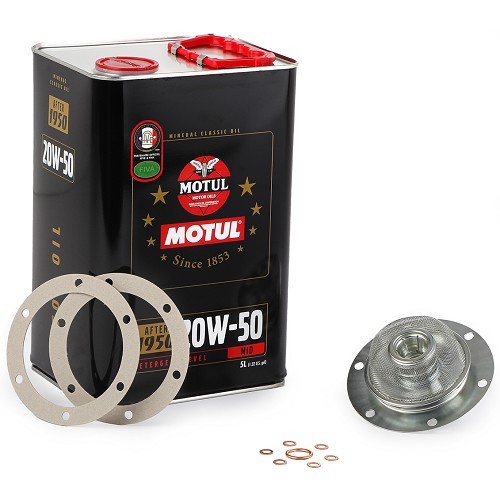  Kit de mudança de óleo 5L Saco de gaxeta do filtro de óleo Motul para motor VOLKSWAGEN Tipo 1 Carocha Combi - VC52514 