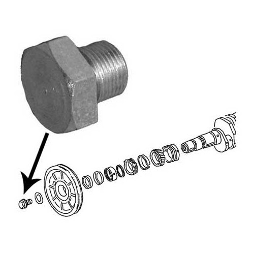 Lange Schraube der Kurbelwellenriemenscheibe für VW-Motor Typ 1 - VC600023