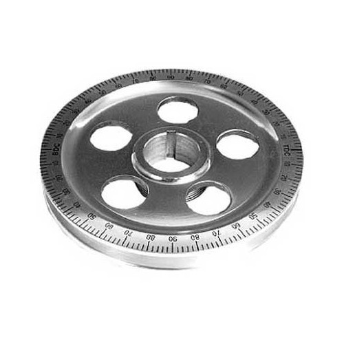 Alu crankshaft pulley with black graduated holes for Type 1 engine