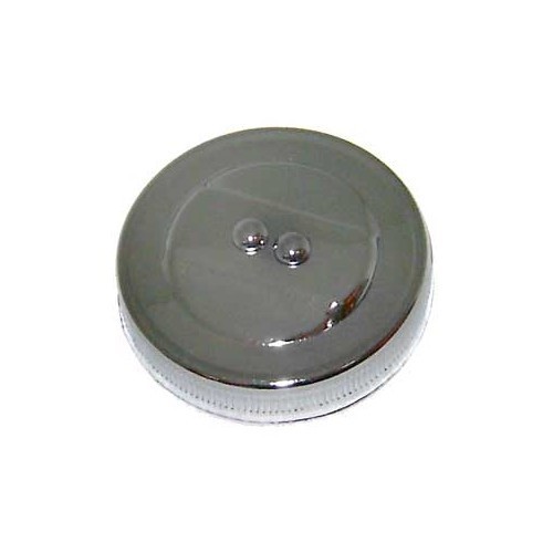 Original type chrome-plated flat cap on oil filler for Volkswagen Beetle, Karmann & Combi