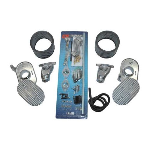  Set mechanisme + leidingen "Luxe" voor carburateurs Weber 34 ICT - Dubbele toevoer - VC70702 