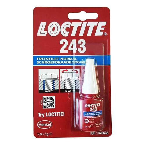  LOCTITE 243 normaal schroefdraadborgmiddel - flesje - 5ml - VD71202 