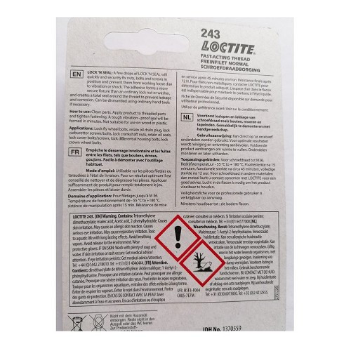 LOCTITE 243 cola normal para roscas - frasco - 24ml - VD71206