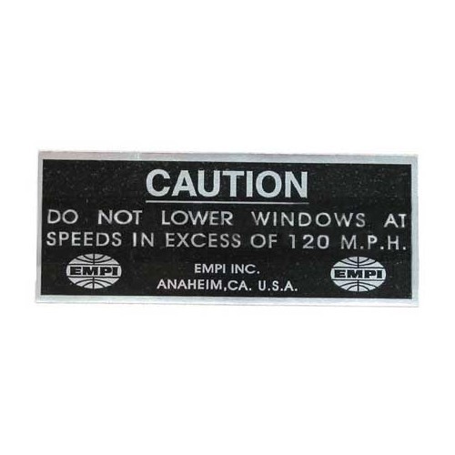  Adhesivo "Caution do not lower windows.." EMPI - VF01400 