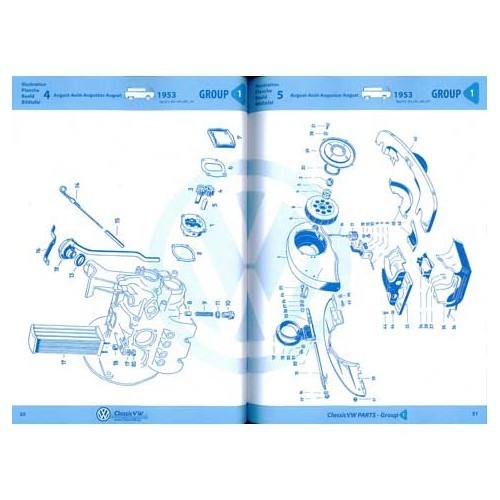 Explosionszeichnungen "Classic VW Parts" Gruppe 1 (49 ->73) - Motor - Teil 1 - VF02801