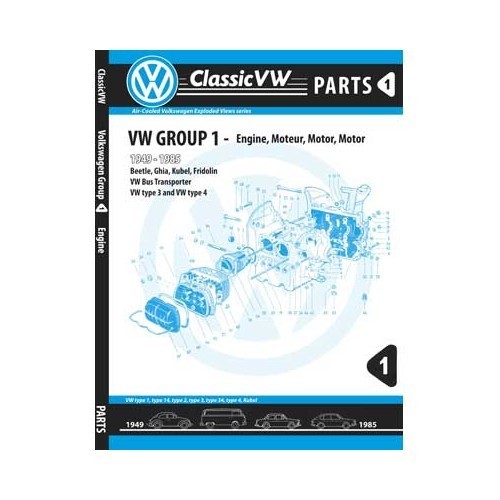  Viste esplose "Classic VW Parts" Gruppo 1 (49 ->73) - Motore - parte 1 - VF02801 