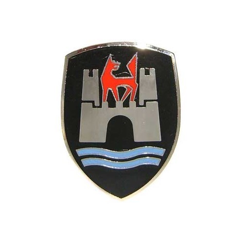  Emblema Wolfsburg nero per Volkswagen Maggiolino 60 -&gt;62 - VF03900 