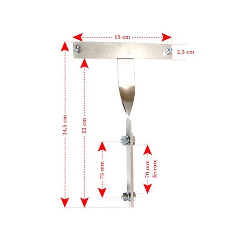 Soporte de acero inoxidable de matrícula F para herraje grande para 1300 1302 1303 y 1200 después 1974 - VF1910