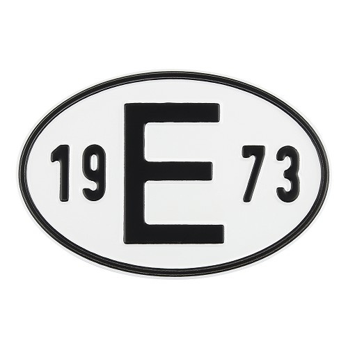  Placa de país "E" em metal com o ano de 1963 - VF1963E 