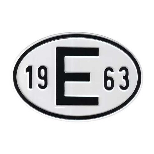  Placa de país "E" em metal com o ano 1973 - VF19730 
