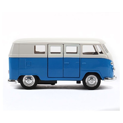 Miniature blue Split Screen Camper metal friction car - VF60002