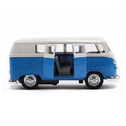 Miniature blue Split Screen Camper metal friction car - VF60002