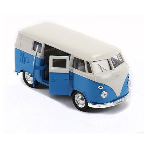 Miniature blue Split Screen Camper metal friction car - VF60002