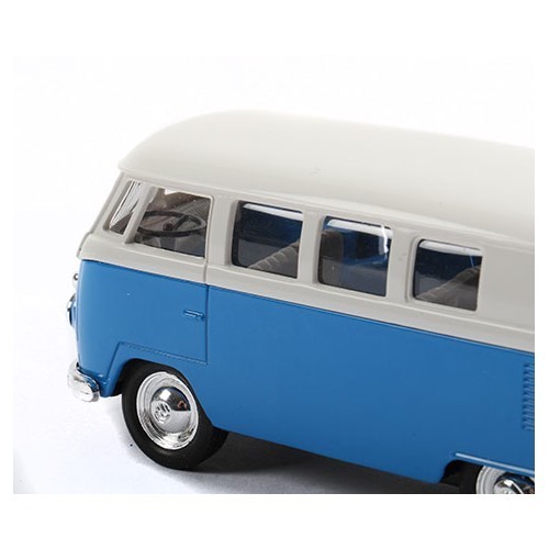 Miniature blue Split Screen Camper metal friction car - VF60002