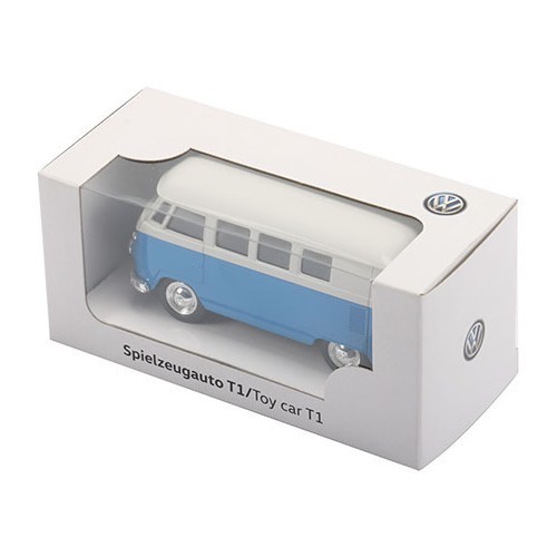 Miniature blue Split Screen Camper metal friction car - VF60002