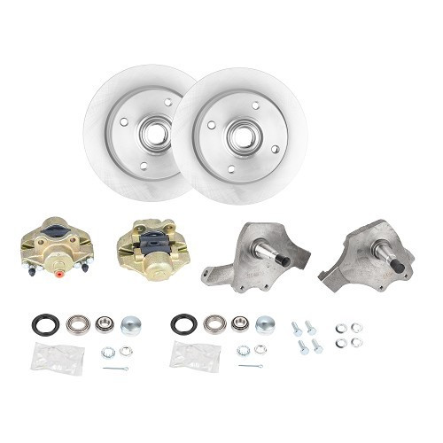  Kit frein avant à disques 4 x 130 + fusées décalées pour Volkswagen Coccinelle 1200 / 1300 65-> - VH28700K 