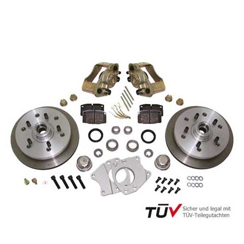  CSP front ventilated disc brake kit, 5 x 130, on CB offset stub-axles for Volkswagen Beetle & Karmann ->65 - VH29005K 