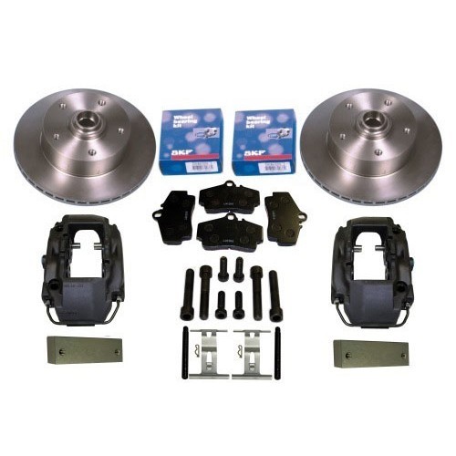  Front brake kit with KERSCHER 5x130 ventilated discs + Porsche callipers for Volkswagen Beetle 68-> - VH30210 