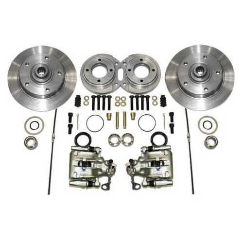  Kit freni posteriori a dischi KERSCHER perforazione Porsche 5 x 130 per Volkswagen Cox a cardani 68-> - VH40500 