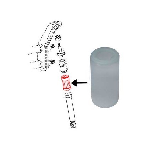 Cache poussière sur amortisseur avant pour Volkswagen Coccinelle 1200, 1300, 1500, 65-> - VJ50010