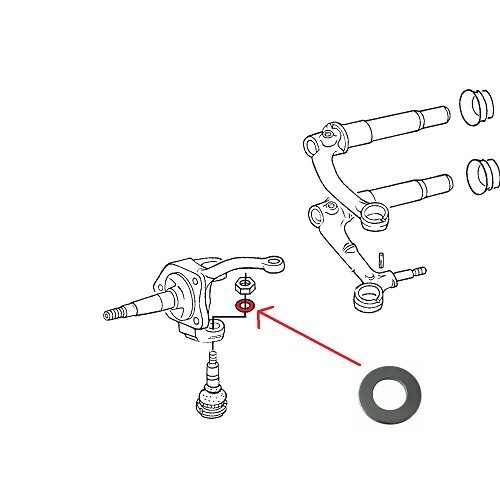  Unterlegscheibe für Kugelgelenk untere Aufhängung mit Gewinde M10 für VOLKSWAGEN Beetle 1200 / 1300 65-&gt; - VJ51314 