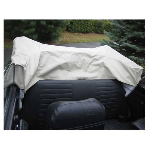  White vinyl hood cover for Volkswagen Beetle Cabriolet 65 ->69 - VK00602BL-1 