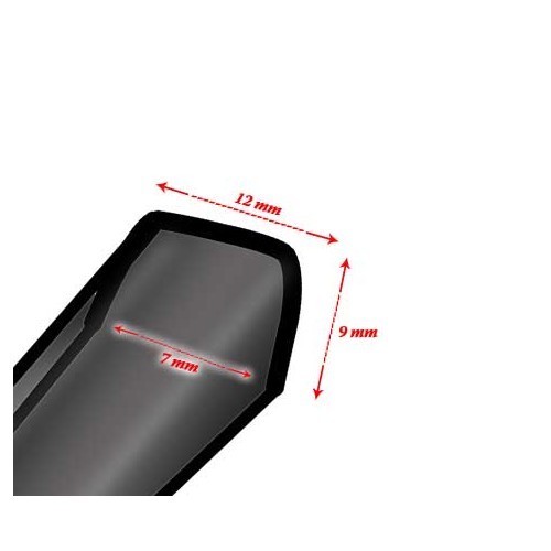 Guarnizioni per guida del vetro anteriore per Maggiolino Cabriolet - Confezione da 2 pezzi - VK11702