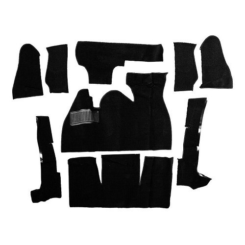  Kit moquette noire pour Volkswagen Coccinelle Cabriolet 70 ->72 - VK26002UN 