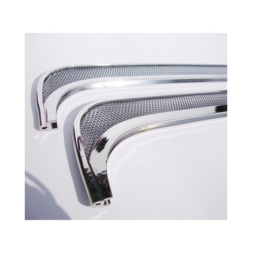 Polished aluminium door ventilation grilles for Volkswagen Beetle 65-> - VK39100