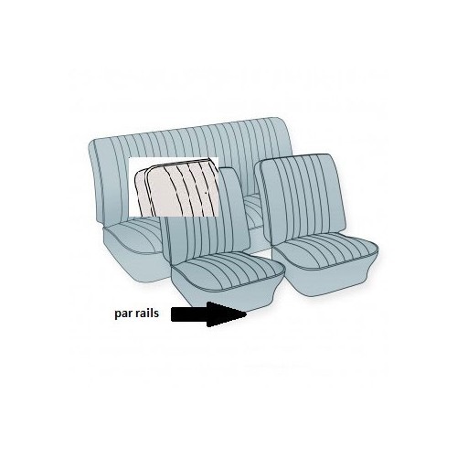  Housses de sièges TMI en vinyle gaufré pour Coccinelle cabriolet 56 ->64 - VK431322G 
