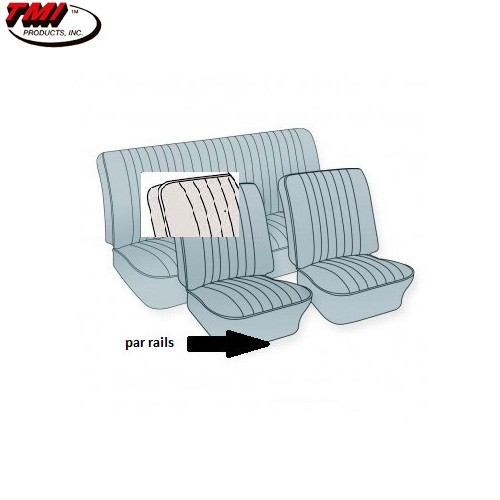  Housses de sièges TMI en vinyle lisse pour Coccinelle cabriolet 56 ->64 - VK431322L 