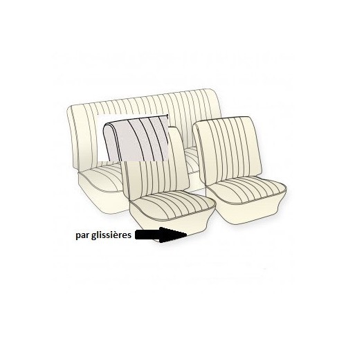  Fundas asientos TMI en vinilo liso para Volkswagen Beetle descapotable 65 -&gt;67 - VK431323L 