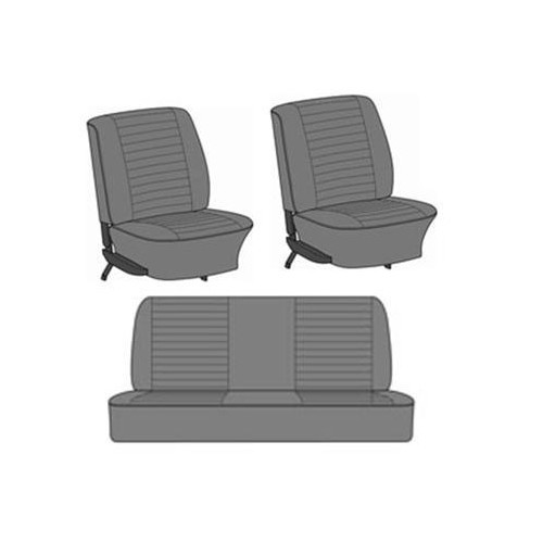  Housses de siège TMI en vinyle lisse pour Coccinelle cabriolet 74 ->76 (Europe) - VK431332L 