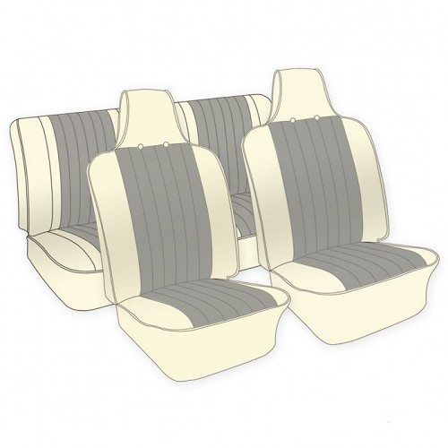  Housses de sièges TMI 2 tons couleurs & texture au choix pour Coccinelle cabriolet 70 ->72 USA - VK43141 
