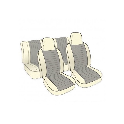  Housses de sièges TMI 2 tons couleurs & texture au choix pour Volkswagen Coccinelle cabriolet 74 >76 USA - VK43143 